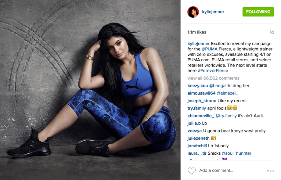 Subjetivo Civil Cayo Kylie Jenner, 100% PUMA Fierce - El Diario de la Moda